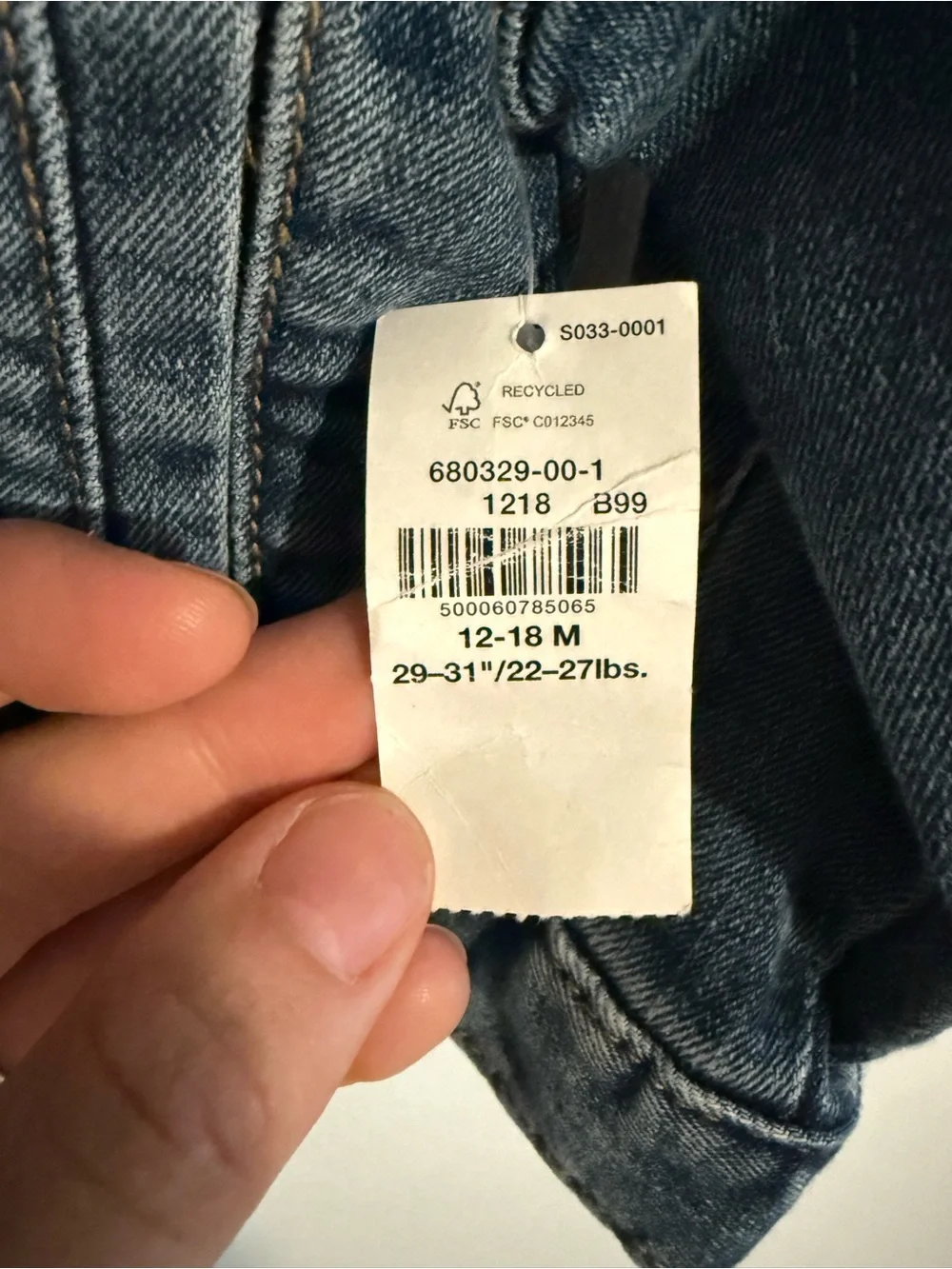 Old Navy Toddler Blue Denim Jacket NWT
